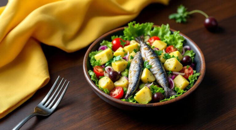 Ensalada de aguacate con sardina
